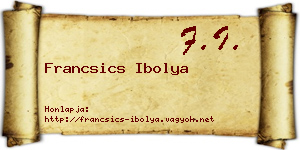 Francsics Ibolya névjegykártya